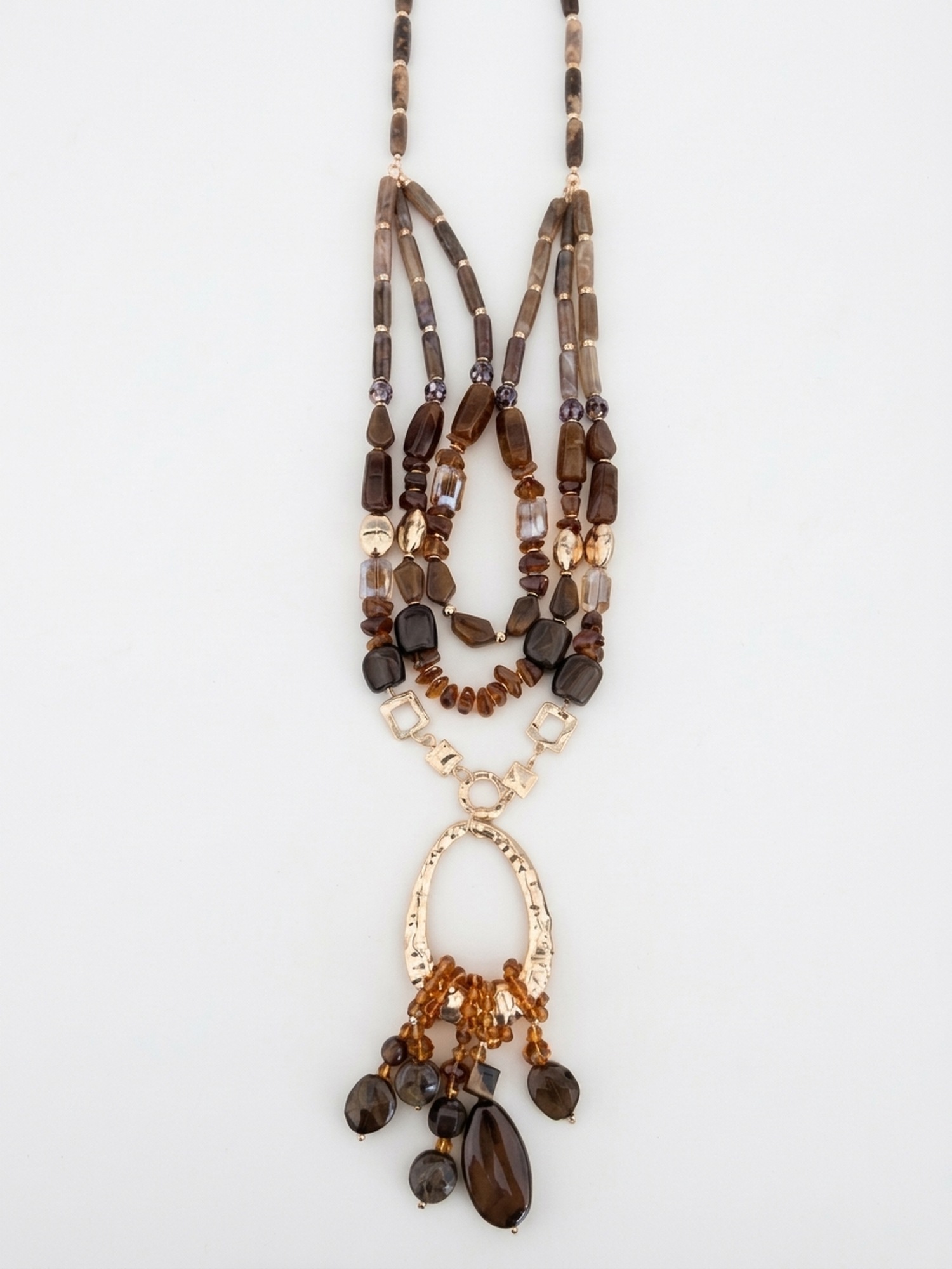 Collar largo multihilera con cuentas